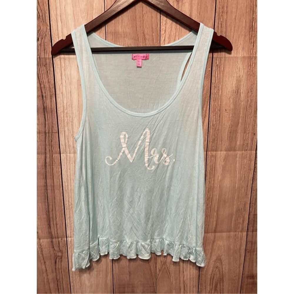 Betsey Johnson Medium sleep tank Lounge shirt Mrs. Blue